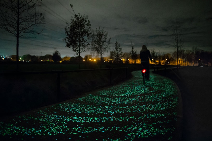 Glowing bike path in the Netherlands