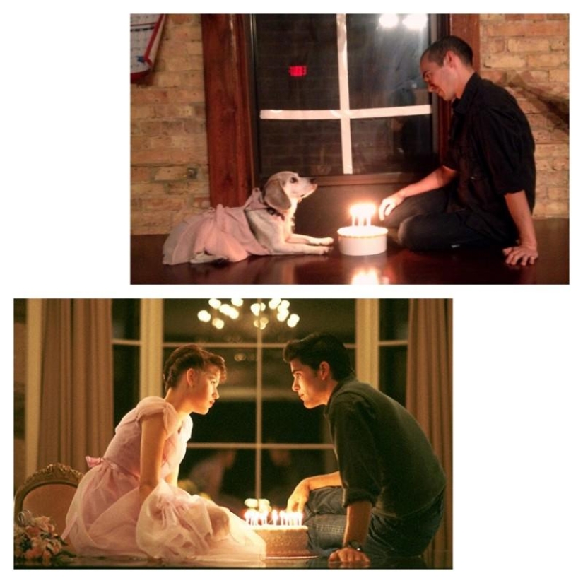 Guy recrea escenas de películas famosas con su perro