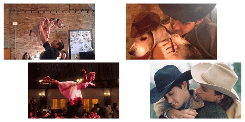 Guy recreates famous movie scenes with his dog