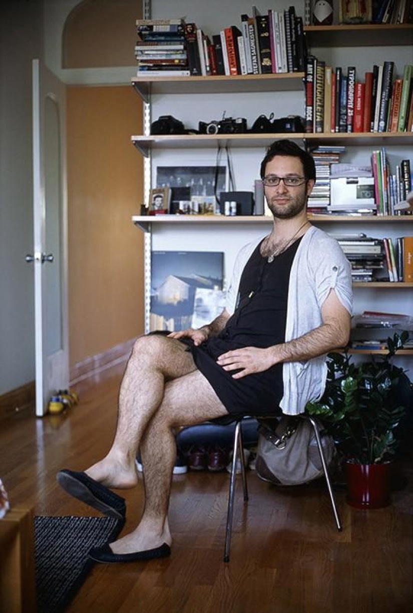 Guys in their girlfriends clothes