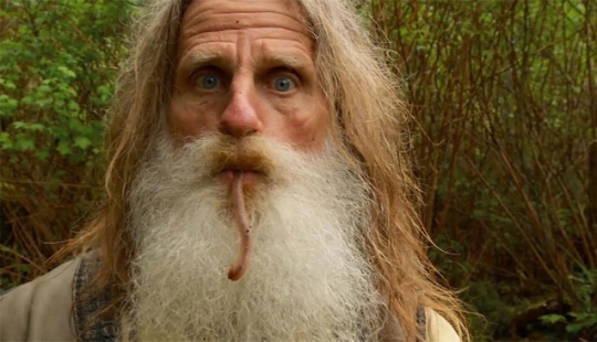 He lives in the woods, doesn't wear shoes and brushes his teeth with a pine cone