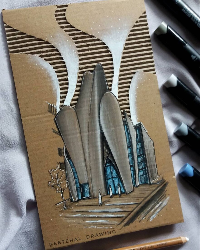 Here Are 13 3D Building Cardboard Artworks Made By This Student Of Architecture