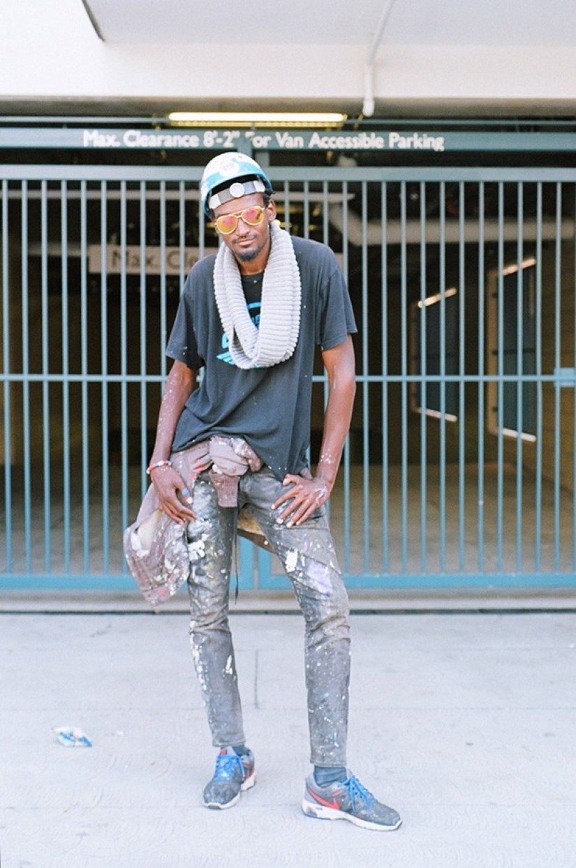 Hipsters are resting - in the frame are inhabitants of the outskirts, unmercenaries and homeless people