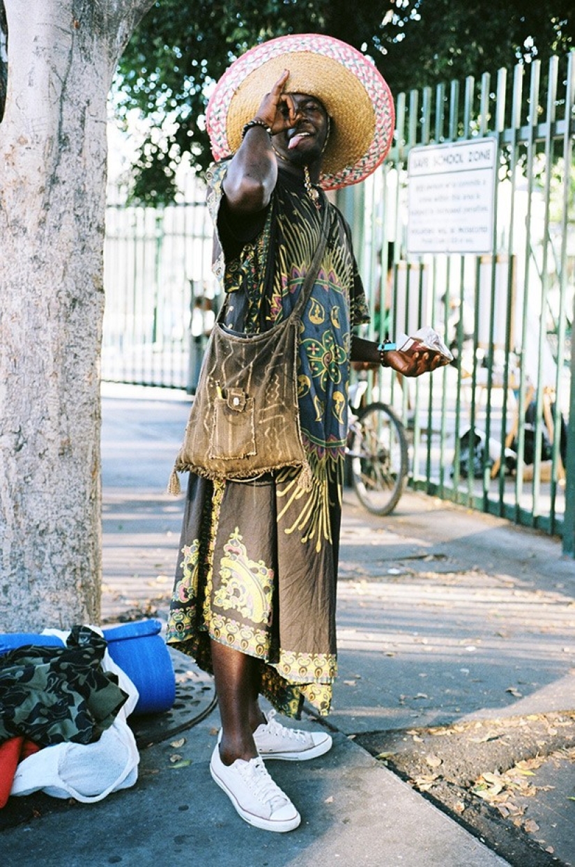 Hipsters are resting - in the frame are inhabitants of the outskirts, unmercenaries and homeless people