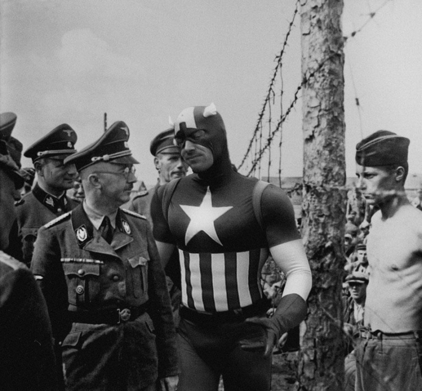 Historical photos take on a new meaning if you add superheroes to them
