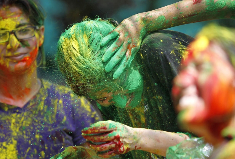 Holi festival celebration in India Holi festival celebration in India