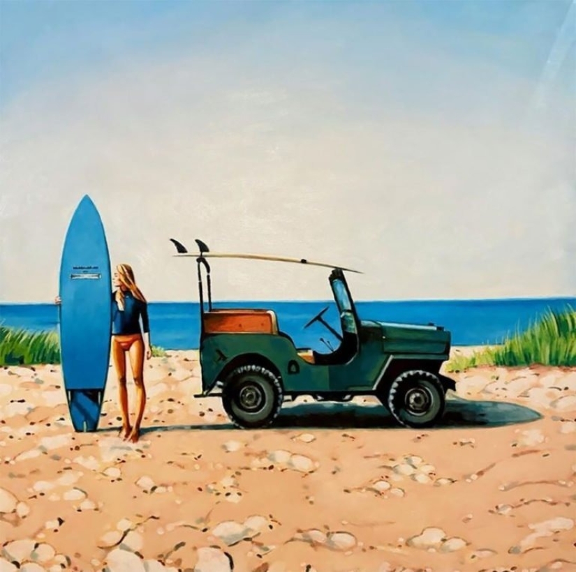 Hot beaches and tanned women in the radiant paintings of Thomas Saliot: 12 photos Hot beaches and tanned women in the radiant paintings of Thomas Saliot: 12 photos