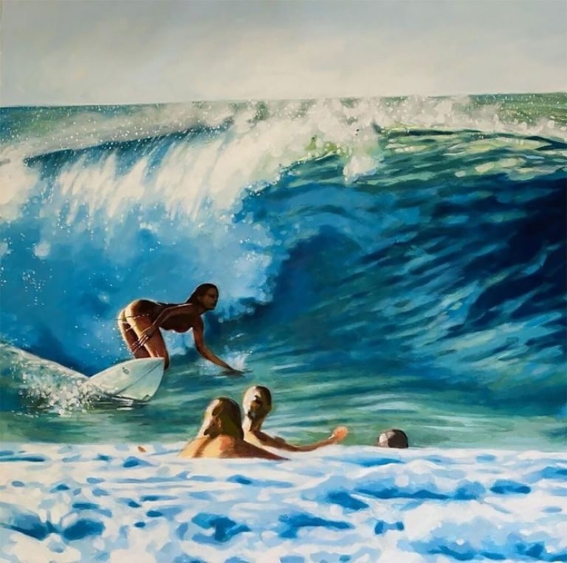 Hot beaches and tanned women in the radiant paintings of Thomas Saliot: 12 photos Hot beaches and tanned women in the radiant paintings of Thomas Saliot: 12 photos