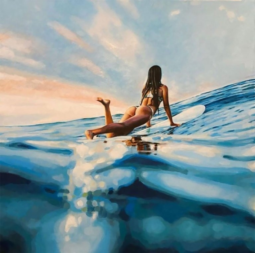 Hot beaches and tanned women in the radiant paintings of Thomas Saliot: 12 photos Hot beaches and tanned women in the radiant paintings of Thomas Saliot: 12 photos