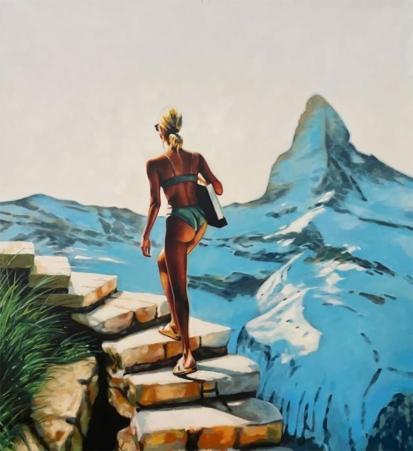 Hot beaches and tanned women in the radiant paintings of Thomas Saliot: 12 photos Hot beaches and tanned women in the radiant paintings of Thomas Saliot: 12 photos