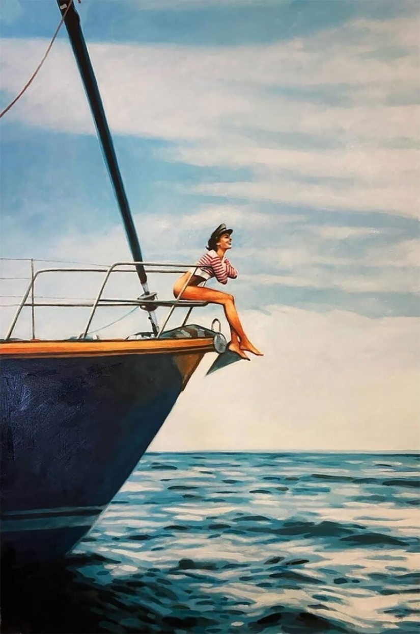 Hot beaches and tanned women in the radiant paintings of Thomas Saliot: 12 photos Hot beaches and tanned women in the radiant paintings of Thomas Saliot: 12 photos