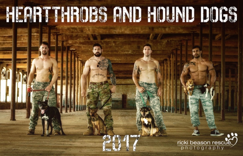 Hot Texas guys undressed for homeless dogs from a shelter