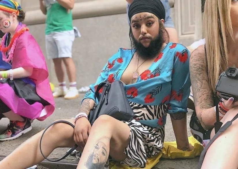 How to accept yourself: a girl with a beard in frames that she is not afraid to show to society