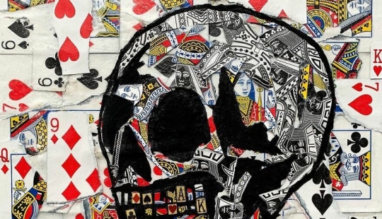 I Make Unique Collage Paintings By Using Only Playing Cards And Black Paint (18 Pics)