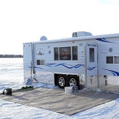 Ice fishing mobile home