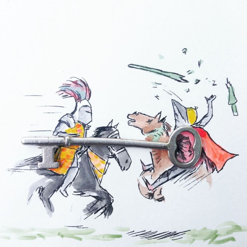 Ilustraciones súper divertidas con objetos comunes Ilustraciones súper divertidas con objetos comunes