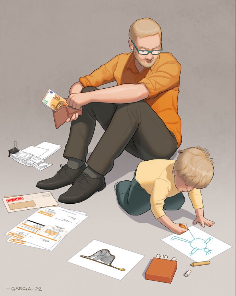 Ilustro los problemas de la sociedad moderna, y aquí están mis 11 trabajos más recientes (Parte 2)