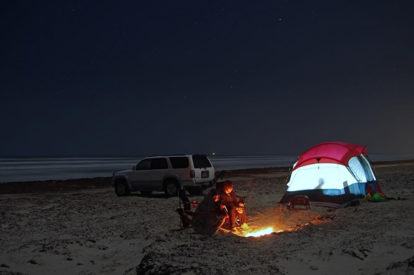 In a tent under the stars