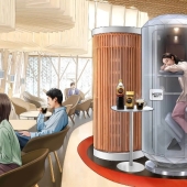 In Japan, invented a vertical bed for office workers