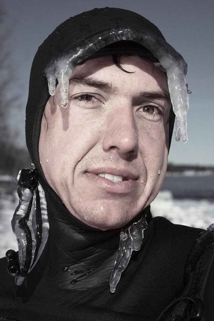 Incredible photos of surfing in a semi-frozen lake