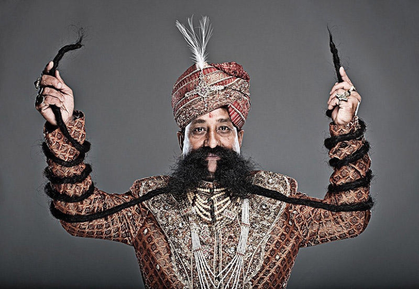 Indian has grown the longest mustache in the world for over 40 years Indian has grown the longest mustache in the world for over 40 years