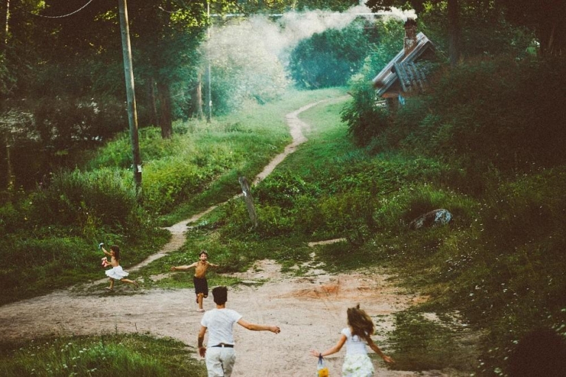 Infancia traviesa en el campo