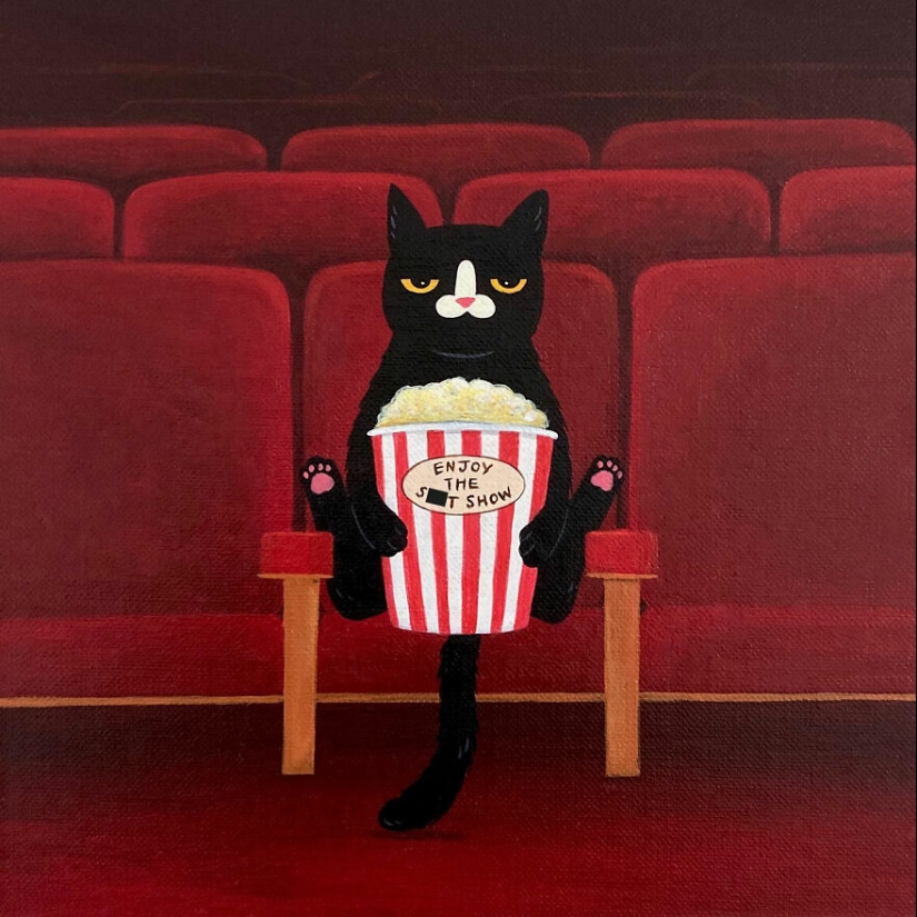 Inspired By His Black Cat With A Dash Of Sassy Attitude, This Artist Created 10 Humorous Illustrations