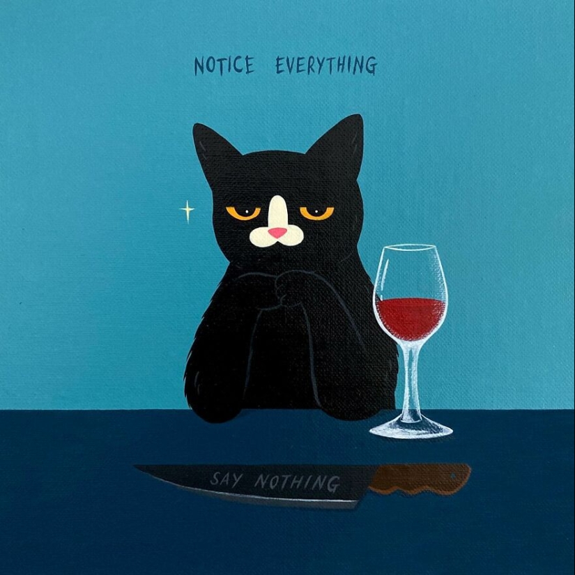 Inspired By His Black Cat With A Dash Of Sassy Attitude, This Artist Created 10 Humorous Illustrations