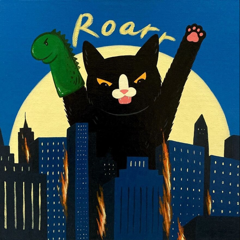 Inspired By His Black Cat With A Dash Of Sassy Attitude, This Artist Created 10 Humorous Illustrations