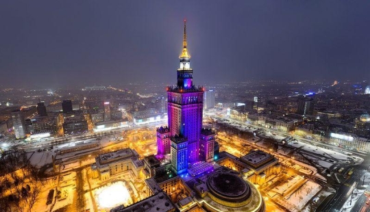 Invierno Varsovia desde arriba