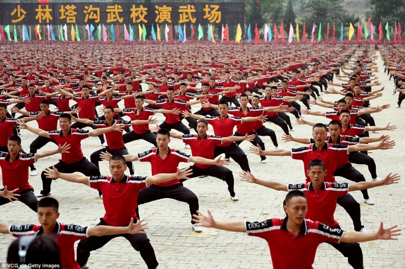 Kung Fu choir: 30 thousand students from all over the world showed a class in the Shaolin monastery