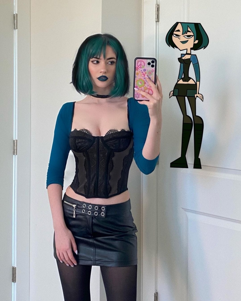 La bloguera estadounidense repitió las imágenes de los dibujos animados