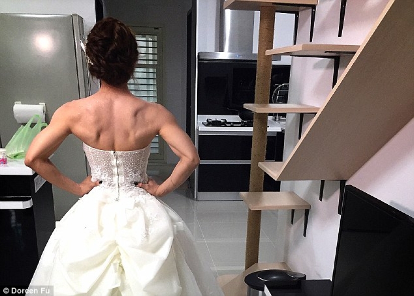 La novia más fuerte del mundo: una mujer taiwanesa conquistó a los invitados a la boda entrenando con un vestido