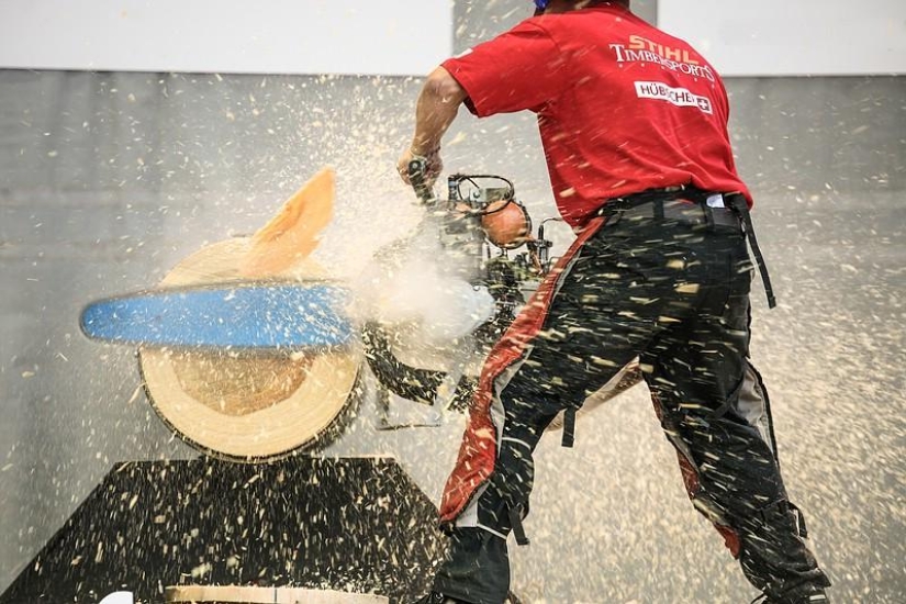 Las tomas más emotivas de la competencia de leñadores