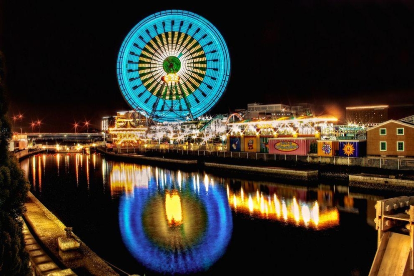 Long exposure Ferris wheels