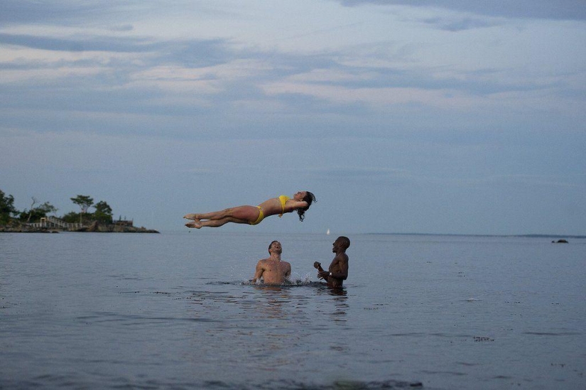 Los bailarines de ballet se divierten