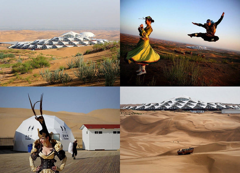 Loto en el desierto de Xiangshawan Loto en el desierto de Xiangshawan