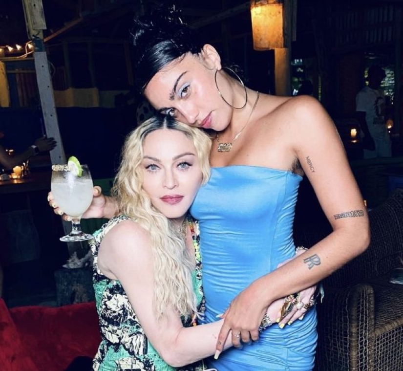 Madonna's daughter tried on the most skimpy knitted dress we've ever seen