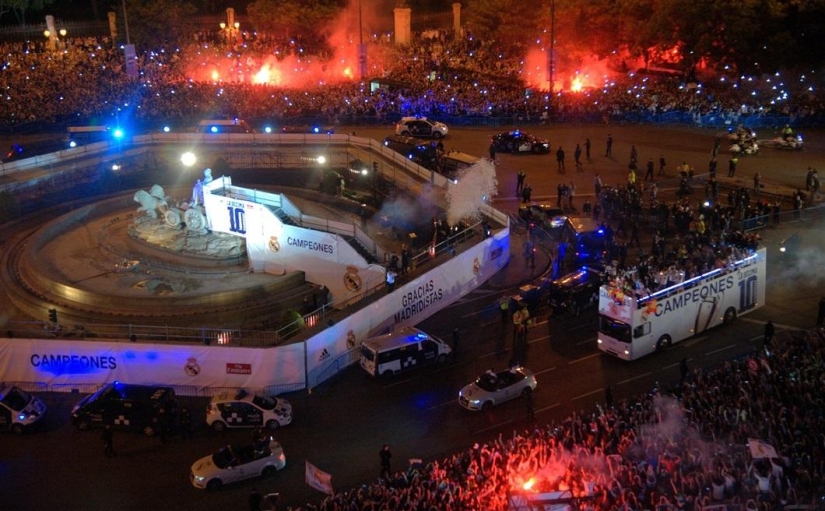 Madrid celebra la victoria del Real Madrid