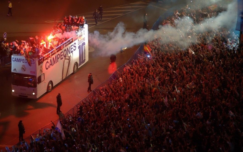 Madrid celebra la victoria del Real Madrid
