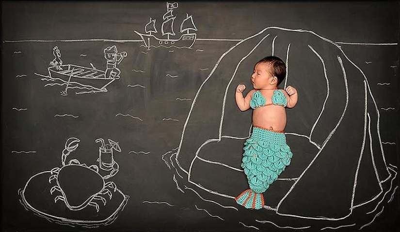 Mamá toma una foto del bebé en el "Tablero de aventuras" Mamá toma una foto del bebé en el "Tablero de aventuras"