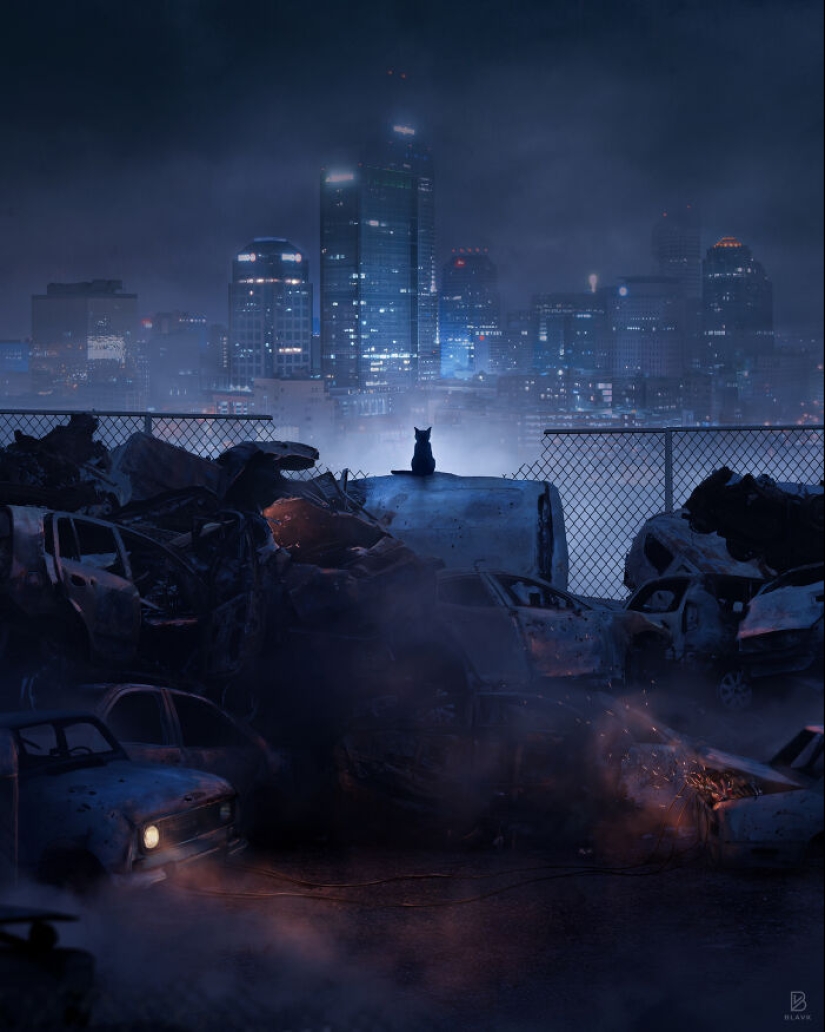 Me encanta crear escenas imaginarias con personas, animales o personajes de fantasía.