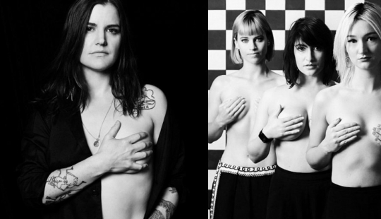 Me toco: sesión de fotos sincera de cantantes de rock en apoyo de pacientes con cáncer de mama