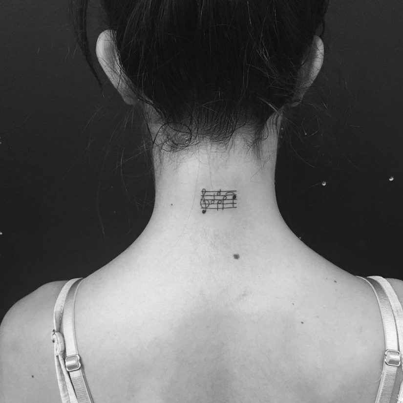 Minimal tattoo art by Jonboy, who tattooed Kendall Jenner