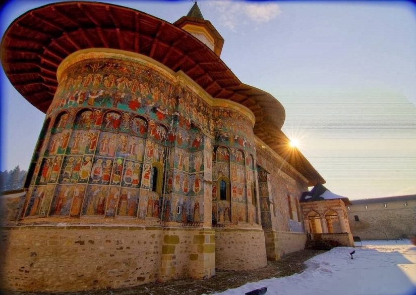 Monasteries in Romania, where amazing frescoes are not inside, but outside