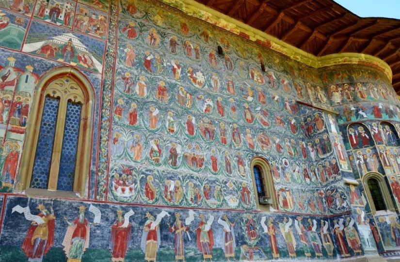 Monasteries in Romania, where amazing frescoes are not inside, but outside