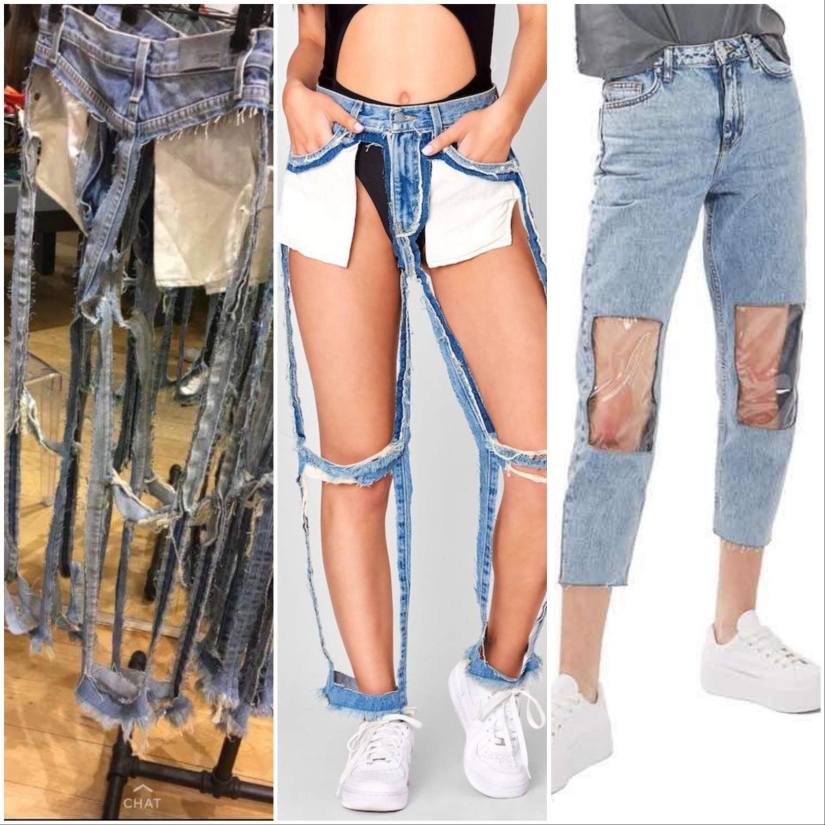 No gracias, todavía estoy como, voy a echar un vistazo. Ropa de corte raro que la gente compraba