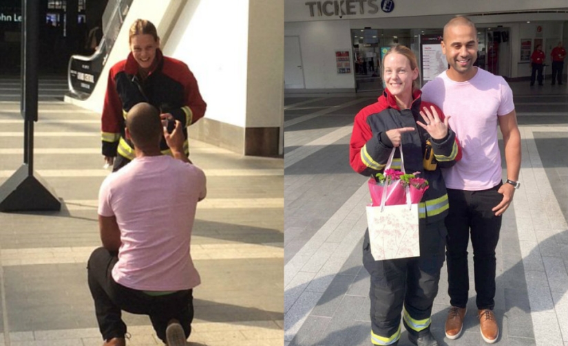 Normally burned out: the guy called rescuers to propose to a firefighter girl