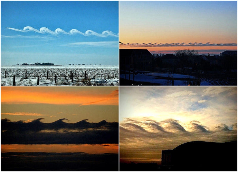 Nubes de Kelvin-Helmholtz con forma de onda Nubes de Kelvin-Helmholtz con forma de onda