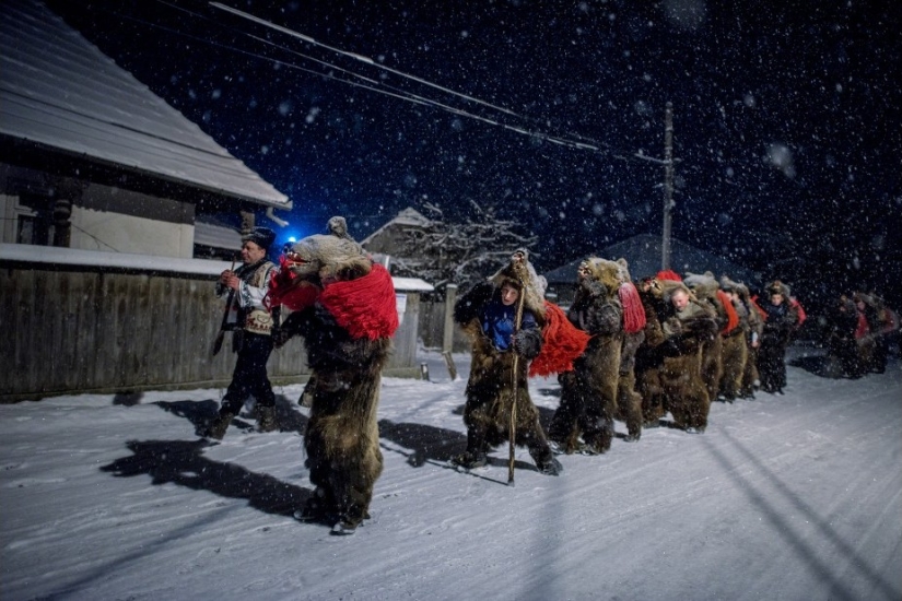 Oso baila en Rumania para ahuyentar malos espíritus